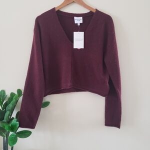 Willow & Wind BNWT Cropped V Neck Sweater - Burgundy S